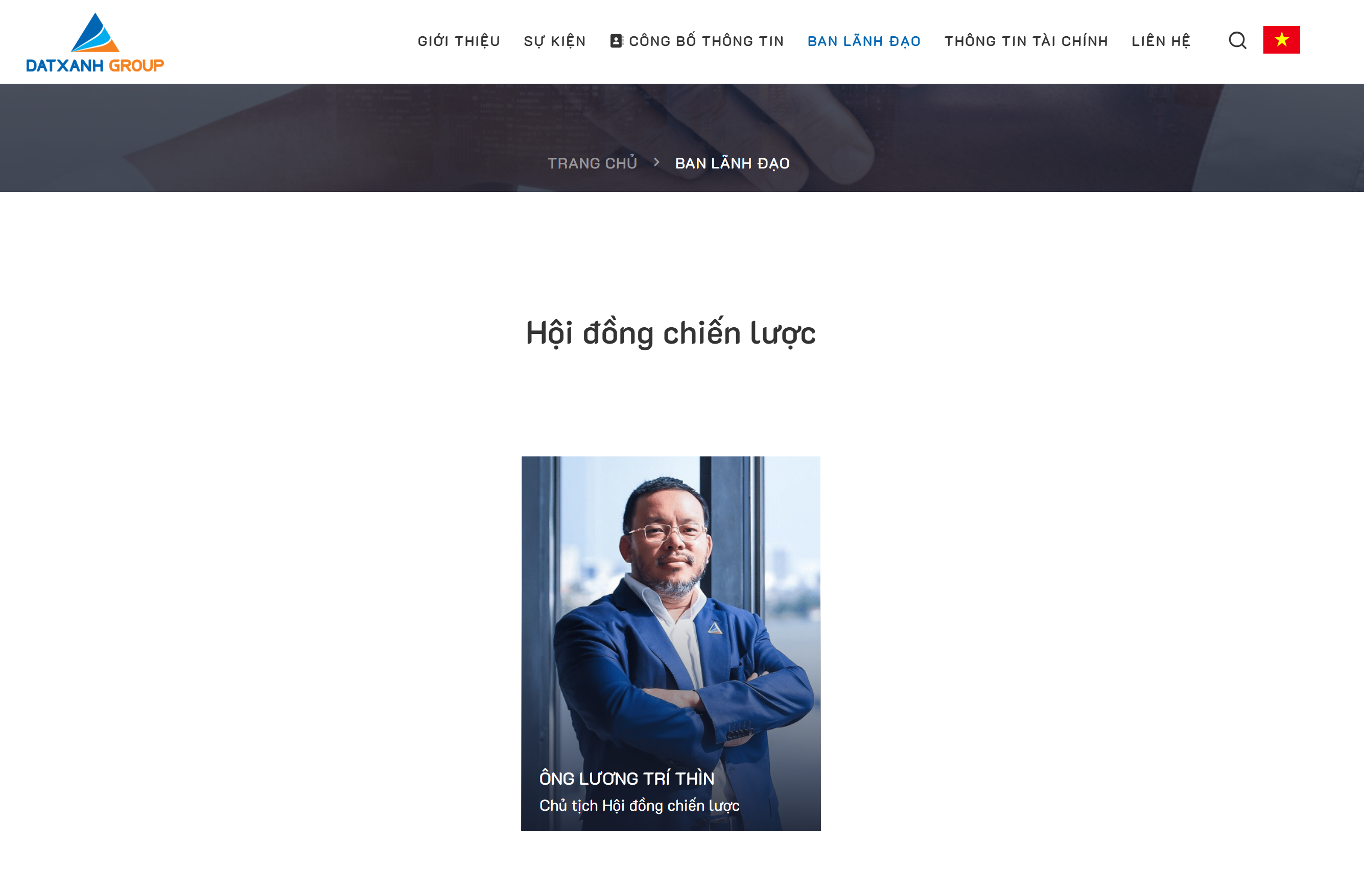 Kết quả thành viên Ban Lãnh Đạo hiển thị trên website