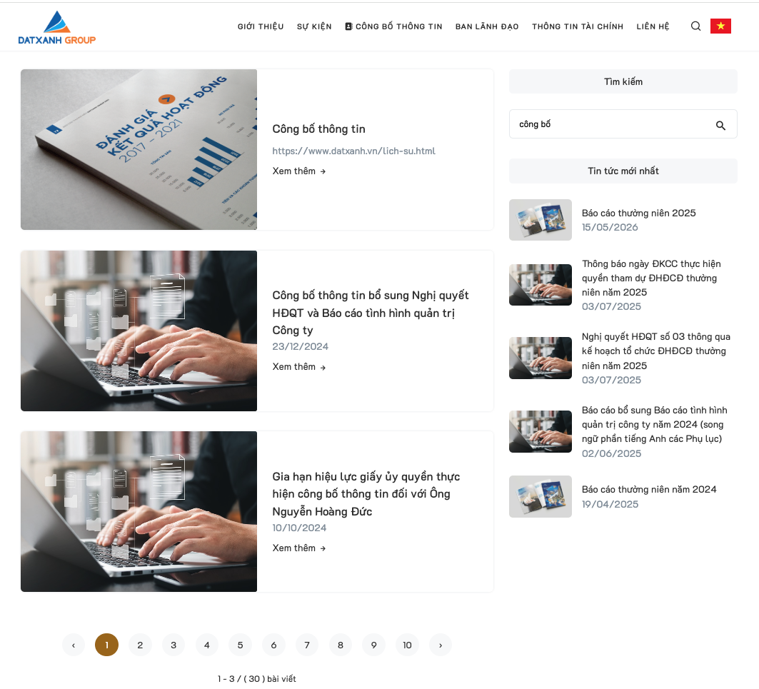 Các trường thiết lập nội dung trên Frontend